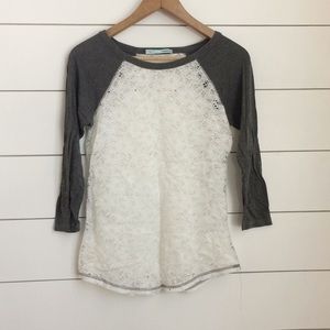 3/4 sleeve maurices lace shirt